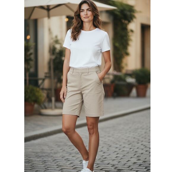 Apt. 9 Essentials Bermuda Shorts Khaki Size 8 — Classic Tan, 10" Inseam - Picture 10 of 10